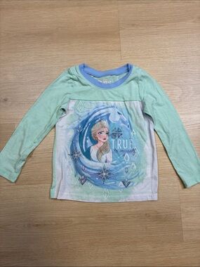 Disney Frozen Elsa Mint & Light Blue Long-Sleeve Pajama Tee size 6